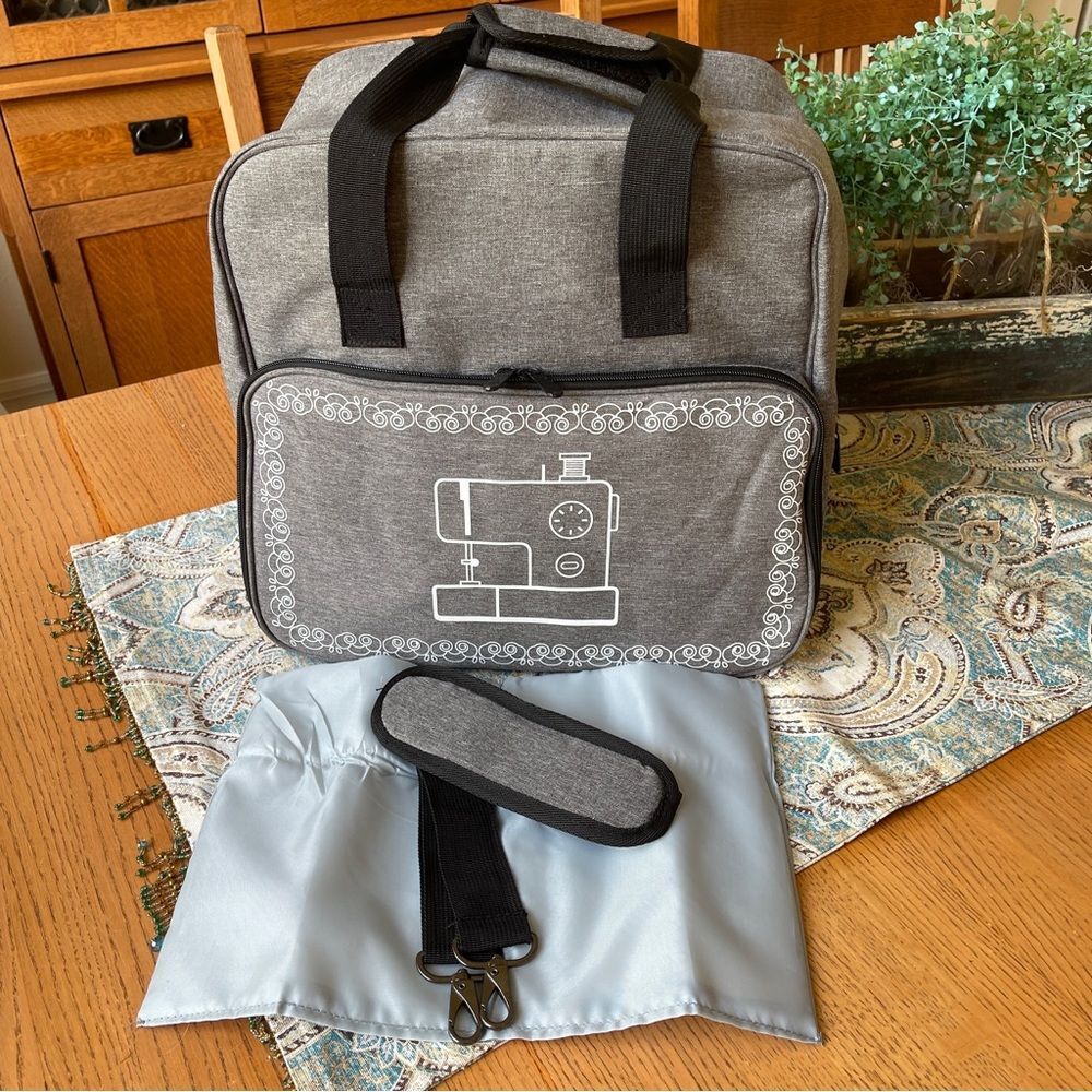 Sewing Machine Carrying Bag Tote Case Grey with pad and strap